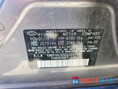 Zdjęcie 12 z 12 samochodu: 2013 HYUNDAI AZERA VIN:KMHFH4JG5DA254790 - miniatura