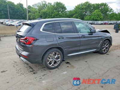 Trzecie zdjęcie samochodu z tyłu: 2022 BMW X3 XDRIVE30I VIN:5UX53DP02N9J01794 - miniatura