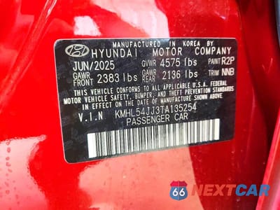 Zdjęcie 12 z 12 samochodu: 2026 HYUNDAI SONATA HYBRID LIMITED VIN:KMHL54JJ3TA135254 - miniatura