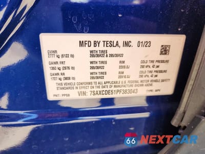 Zdjęcie 12 z 12 samochodu: 2023 TESLA MODEL X VIN:7SAXCDE51PF383043 - miniatura