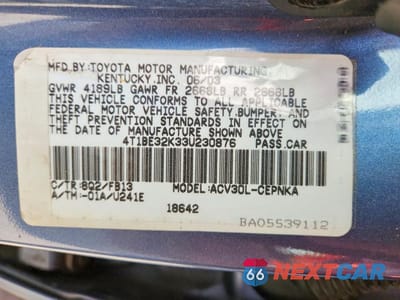 Zdjęcie 12 z 12 samochodu: 2003 TOYOTA CAMRY LE VIN:4T1BE32K33U230876 - miniatura