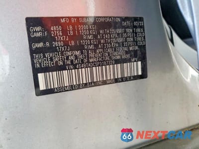 Zdjęcie 13 z 13 samochodu: 2023 SUBARU OUTBACK PREMIUM VIN:4S4BTADC5P3187329 - miniatura
