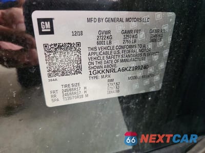 Zdjęcie 13 z 13 samochodu: 2019 GMC ACADIA SLE VIN:1GKKNRLA6KZ199240 - miniatura