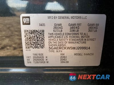 Zdjęcie 13 z 13 samochodu: 2021 BUICK ENCLAVE PREMIUM VIN:5GAERCKW5MJ209914 - miniatura