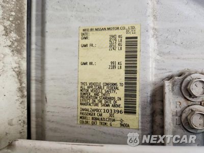 Zdjęcie 13 z 13 samochodu: 2012 NISSAN ALTIMA BASE/S VIN:1N4AL2AP0CC103396 - miniatura