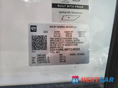 Zdjęcie 12 z 12 samochodu: 2023 GMC ACADIA SLT VIN:1GKKNML46PZ149328 - miniatura