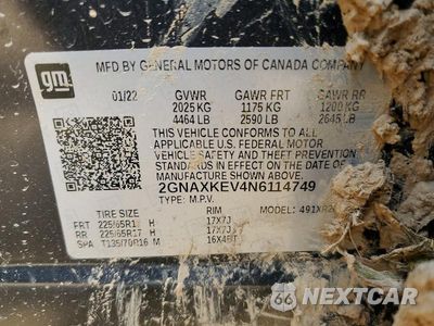 Zdjęcie 13 z 13 samochodu: 2022 CHEVROLET EQUINOX LT VIN:2GNAXKEV4N6114749 - miniatura