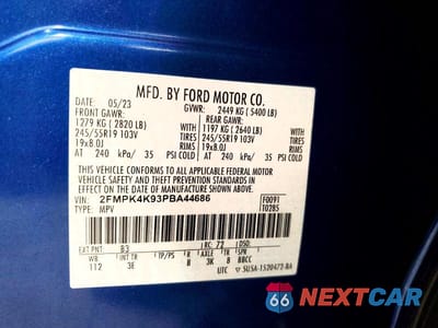 Zdjęcie 13 z 13 samochodu: 2023 FORD EDGE TITANIUM VIN:2FMPK4K93PBA44686 - miniatura