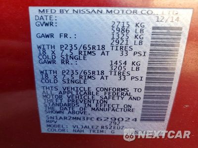 Zdjęcie 49 z 52 samochodu: 2015 NISSAN PATHFINDER SV VIN:5N1AR2MN3FC629024 - miniatura