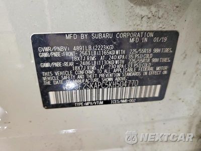 Zdjęcie 13 z 13 samochodu: 2019 SUBARU FORESTER SPORT VIN:JF2SKAPC5KH504770 - miniatura