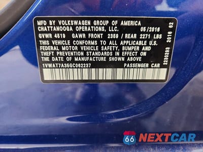 Zdjęcie 12 z 12 samochodu: 2016 VOLKSWAGEN PASSAT S VIN:1VWAT7A35GC062237 - miniatura