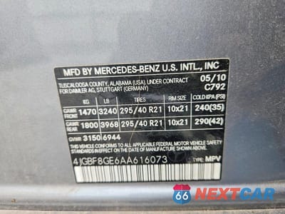 Zdjęcie 13 z 13 samochodu: 2010 MERCEDES-BENZ GL 550 4MATIC VIN:4JGBF8GE6AA616073 - miniatura
