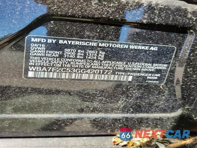 Zdjęcie 13 z 13 samochodu: 2016 BMW 750 XI VIN:WBA7F2C53GG420172 - miniatura