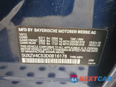Zdjęcie 13 z 13 samochodu: 2013 BMW X5 XDRIVE35I VIN:5UXZV4C53D0B16176 - miniatura