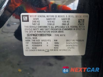 Zdjęcie 12 z 12 samochodu: 2011 CADILLAC SRX VIN:3GYFNGEY8BS507804 - miniatura