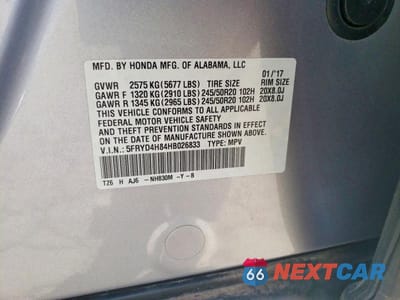 Zdjęcie 13 z 13 samochodu: 2017 ACURA MDX ADVANCE VIN:5FRYD4H84HB026833 - miniatura