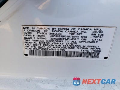 Zdjęcie 12 z 12 samochodu: 2006 HONDA RIDGELINE RTL VIN:2HJYK165X6H515769 - miniatura