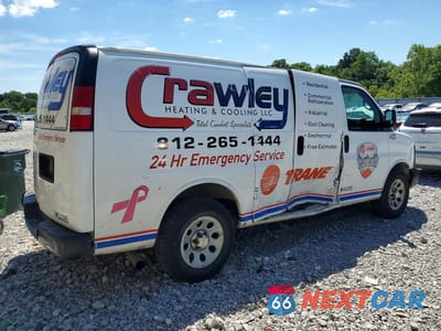 Trzecie zdjęcie samochodu z tyłu: 2014 CHEVROLET EXPRESS 1500 CARGO DELIVERY VAN VIN:1GCSGAFX1E1106117 - miniatura
