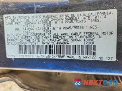 Zdjęcie 12 z 12 samochodu: 2014 TOYOTA TACOMA DOUBLE CAB PRERUNNER VIN:3TMJU4GNXEM172591 - miniatura
