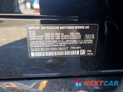 Zdjęcie 13 z 13 samochodu: 2024 BMW X5 XDRIVE40I VIN:5UX23EU01R9V38057 - miniatura