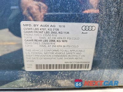 Zdjęcie 13 z 13 samochodu: 2017 AUDI Q3 PREMIUM VIN:WA1BCCFS8HR008830 - miniatura