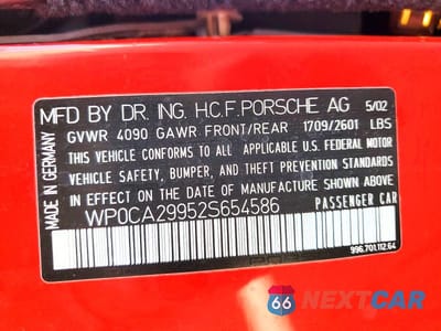 Zdjęcie 12 z 12 samochodu: 2002 PORSCHE 911 CARRERA 2 VIN:WP0CA29952S654586 - miniatura