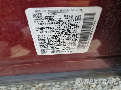 Zdjęcie 12 z 12 samochodu: 2009 NISSAN MURANO S VIN:JN8AZ18U29W017842 - miniatura