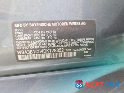 Zdjęcie 12 z 12 samochodu: 2013 BMW 320 I VIN:WBA3B1C54DK128852 - miniatura
