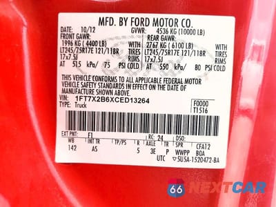 Zdjęcie 12 z 12 samochodu: 2012 FORD F250 SUPER DUTY VIN:1FT7X2B6XCED13264 - miniatura