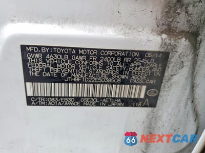 Zdjęcie 12 z 12 samochodu: 2014 LEXUS IS 250 VIN:JTHBF1D22E5038508 - miniatura