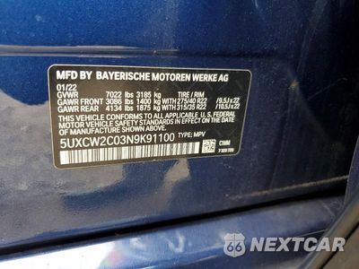 Zdjęcie 13 z 13 samochodu: 2022 BMW X7 XDRIVE40I VIN:5UXCW2C03N9K91100 - miniatura
