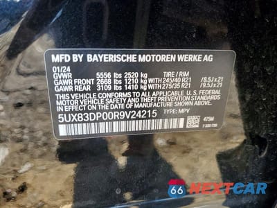 Zdjęcie 13 z 13 samochodu: 2024 BMW X3 M40I VIN:5UX83DP00R9V24215 - miniatura