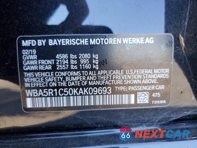 Zdjęcie 12 z 12 samochodu: 2019 BMW 330I VIN:WBA5R1C50KAK09693 - miniatura