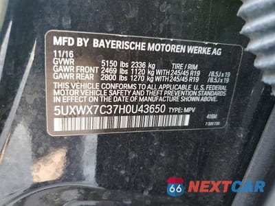 Zdjęcie 13 z 13 samochodu: 2017 BMW X3 XDRIVE35I VIN:5UXWX7C37H0U43650 - miniatura