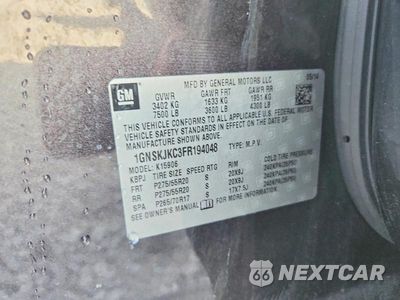 Zdjęcie 13 z 13 samochodu: 2015 CHEVROLET SUBURBAN K1500 LT VIN:1GNSKJKC3FR194048 - miniatura