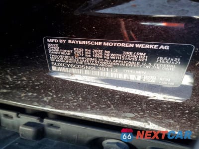 Zdjęcie 13 z 13 samochodu: 2022 BMW X6 XDRIVE40I VIN:5UXCY6C05N9L38113 - miniatura