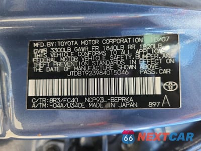 Zdjęcie 12 z 12 samochodu: 2008 TOYOTA YARIS BASE VIN:JTDBT923984015046 - miniatura