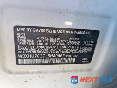 Zdjęcie 12 z 12 samochodu: 2018 BMW X1 SDRIVE28I VIN:WBXHU7C37J5H40662 - miniatura
