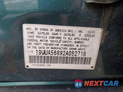 Zdjęcie 12 z 12 samochodu: 2002 ACURA 3.2TL TYPE-S VIN:19UUA56892A052718 - miniatura