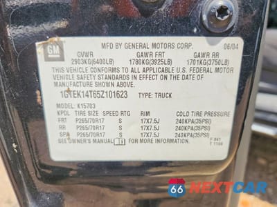 Zdjęcie 12 z 12 samochodu: 2005 GMC NEW SIERRA K1500 VIN:1GTEK14T65Z101623 - miniatura