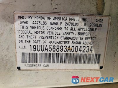 Zdjęcie 12 z 12 samochodu: 2003 ACURA 3.2TL TYPE-S VIN:19UUA56893A004234 - miniatura