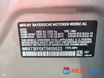 Zdjęcie 12 z 12 samochodu: 2026 BMW X1 XDRIVE28I VIN:WBX73EF0XT5609522 - miniatura