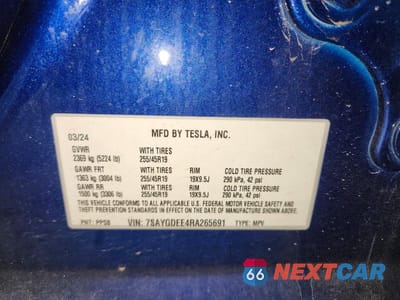 Zdjęcie 13 z 13 samochodu: 2024 TESLA MODEL Y VIN:7SAYGDEE4RA265691 - miniatura