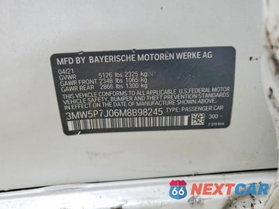 Zdjęcie 12 z 12 samochodu: 2021 BMW 330E VIN:3MW5P7J06M8B98245 - miniatura