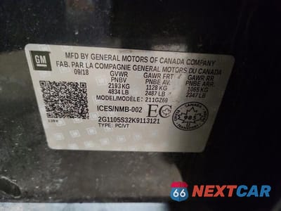 Zdjęcie 12 z 12 samochodu: 2019 CHEVROLET IMPALA PREMIER VIN:2G1105S32K9113121 - miniatura