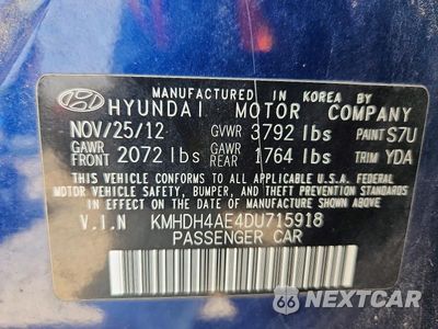 Zdjęcie 13 z 13 samochodu: 2013 HYUNDAI ELANTRA GLS VIN:KMHDH4AE4DU715918 - miniatura