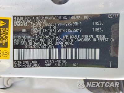 Zdjęcie 13 z 13 samochodu: 2017 TOYOTA HIGHLANDER LIMITED VIN:5TDYZRFH7HS215068 - miniatura