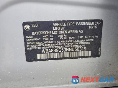 Zdjęcie 12 z 12 samochodu: 2017 BMW 330 I VIN:WBA8B9G53HNU50319 - miniatura