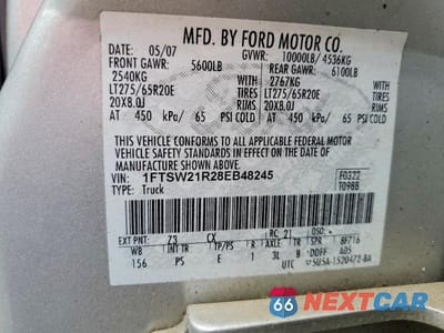 Zdjęcie 12 z 12 samochodu: 2008 FORD F250 SUPER DUTY VIN:1FTSW21R28EB48245 - miniatura