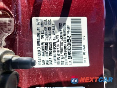 Zdjęcie 13 z 13 samochodu: 2012 HONDA CR-V LX VIN:5J6RM3H33CL025645 - miniatura